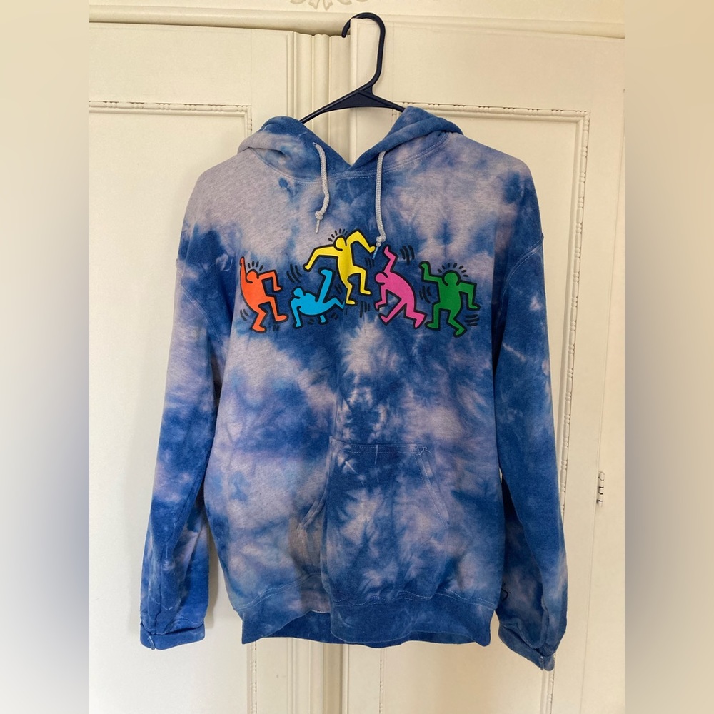 Keith Haring Blue Tie Dye Sweatshirt